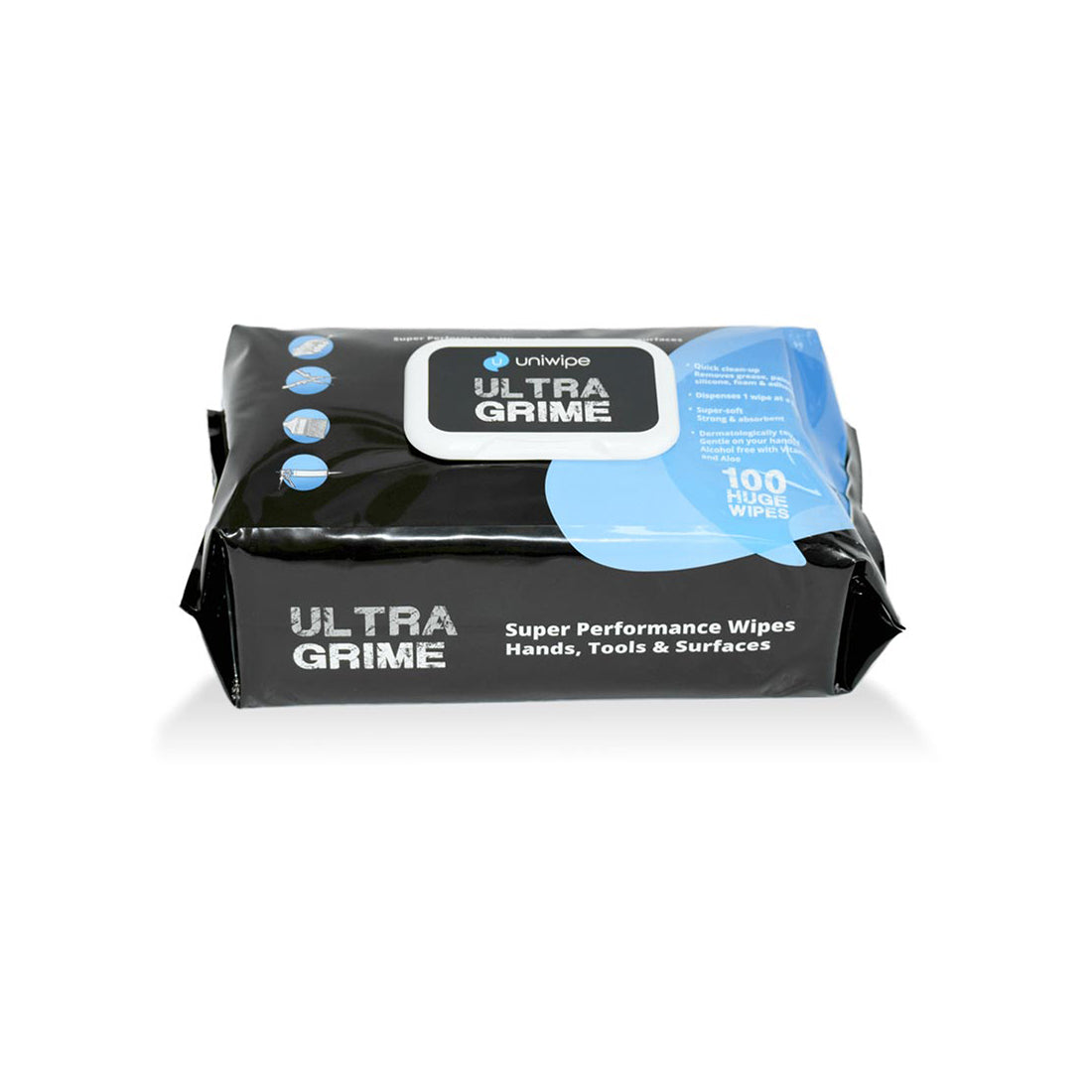 Uniwipe ULTRAGRIME Pro Clothwipes Pack of 100 38x25cm Alcohol?Free Antibac Qty 1