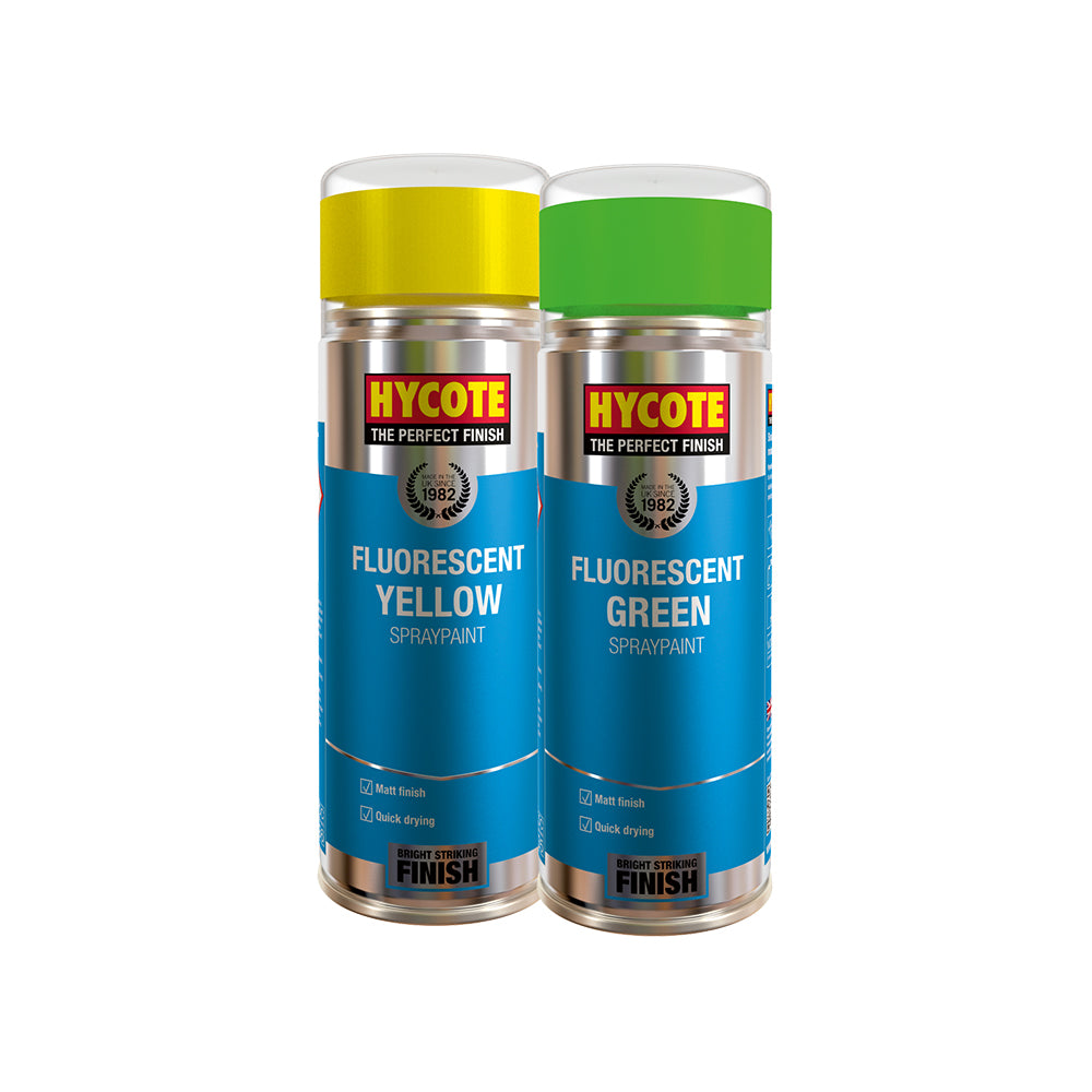 HYCOTE Fluorescent Paint - Green, 400ml Aerosol Pack of 6