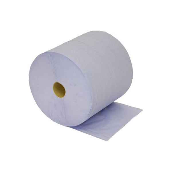Paper Wipes Roll - Blue, 2?Ply, 275mm x 370m, Large Size Pack of 2 Rolls