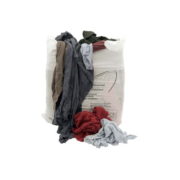 T?Shirt Wiping Cloths - 10kg Bag, Absorbent, Durable, Reusable “Rags?in?a?Bag” Qty 1