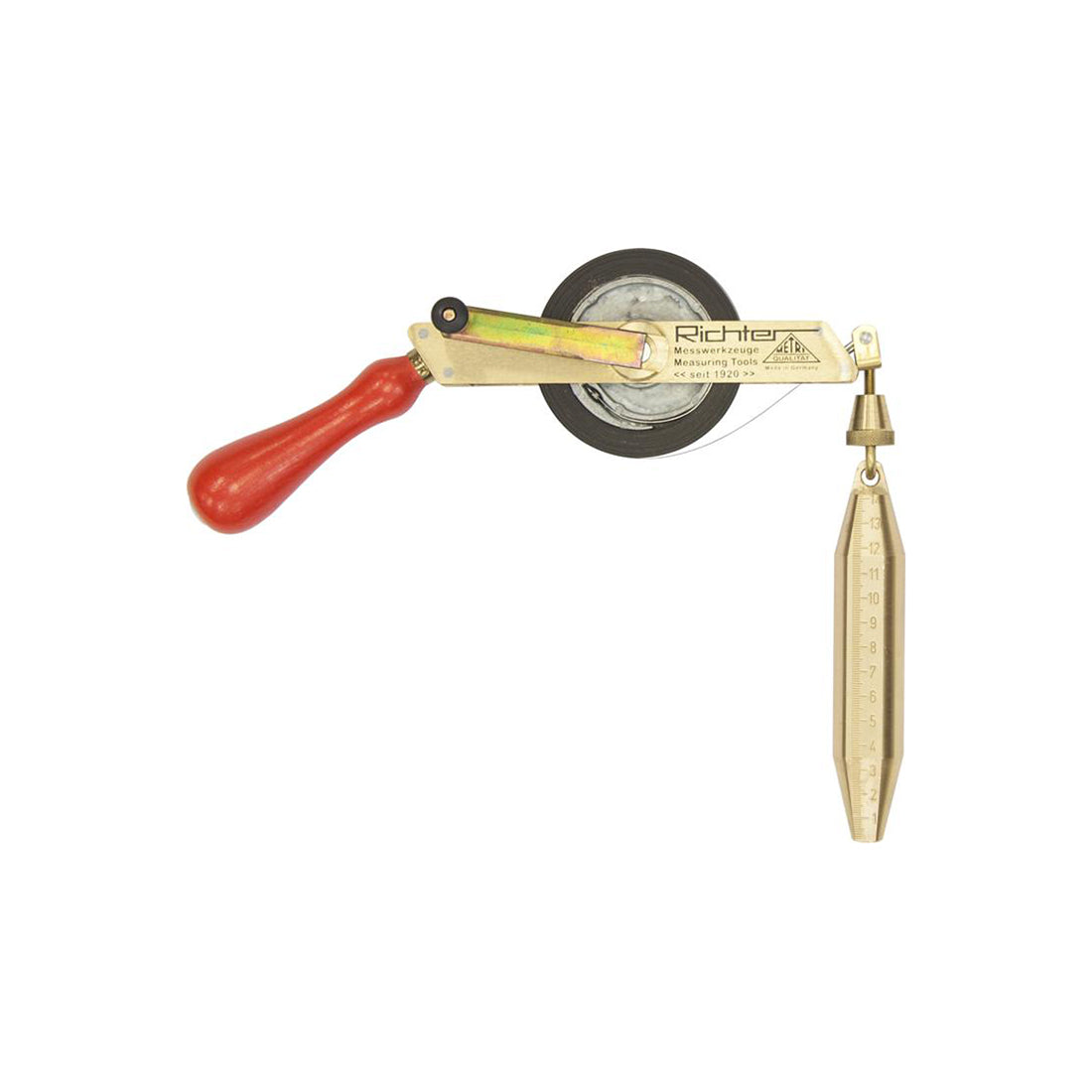 Water Finding Dip Reel with Brass Weight - 10m Graduated Steel Tape Qty 1