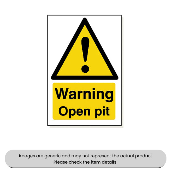 Warning Open Pit Foamex 240X360MM Pack Qty 1