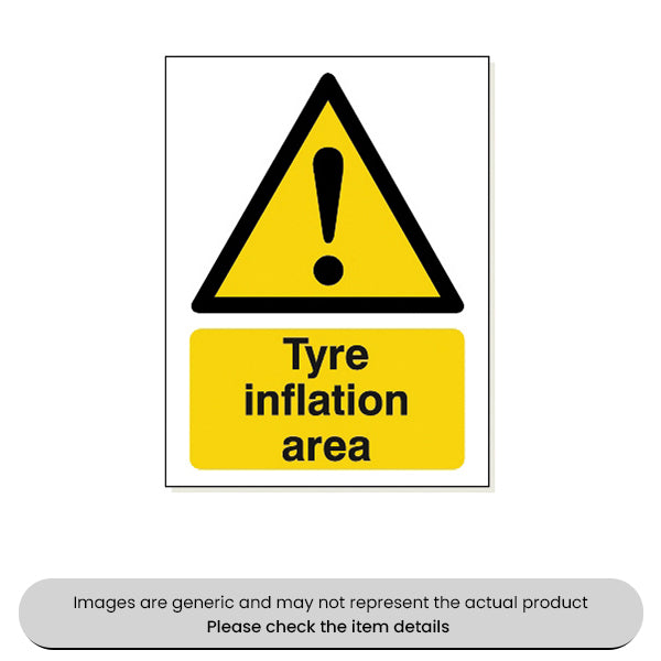 Tyre Inflation Area Sticker Adhesive 240X360MM Pack Qty 1