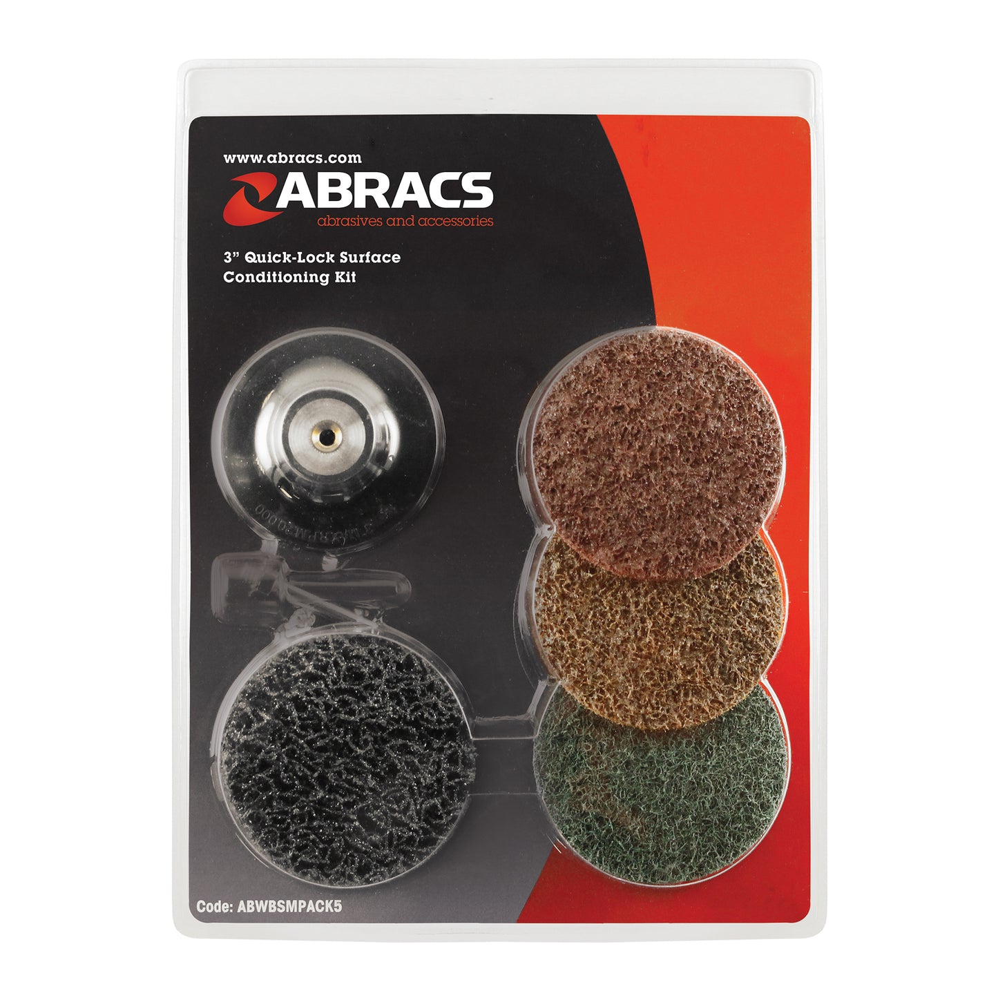 Abracs Quick-Lock Disc Set 75mm 7pc Sanding Polishing Conditioning Qty 1 Kit