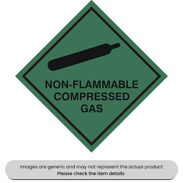 Nonflammable Compressed Gas Sticker Self-Adhesive 100X100mm Pack Qty 1