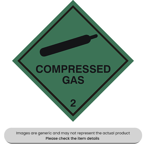 Compressed Gas Sticker Self-Adhesive 100X100mm Pack Qty 1