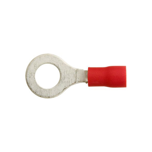 Essentials Red Ring Terminals 6.4mm (1/4") Standard Length Qty 50