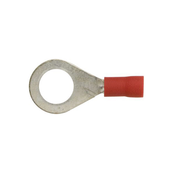 Essentials Red Ring Terminals 8.4mm (5/16") Standard Length Qty 50