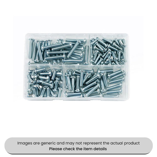 Zinc Plated Socket Button Screws Metric Sizes M6-M8 Assorted Box 135pcs