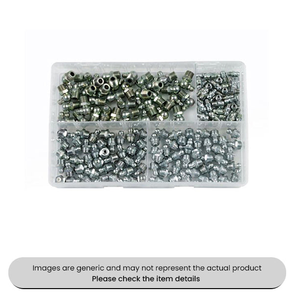 Grease Nipples Angled & Straight M6-M10 Metric & Imperial Assorted Box 165pcs