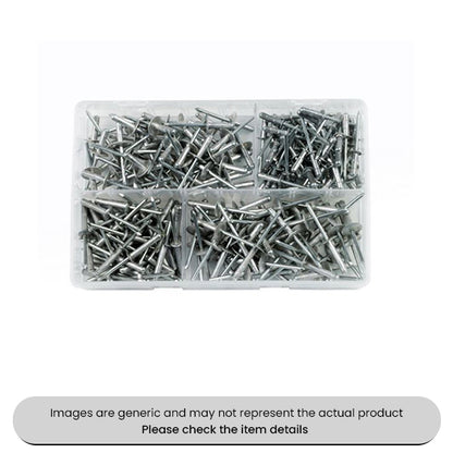 Aluminium Rivets Large & Standard Flange Assorted Box 200pcs