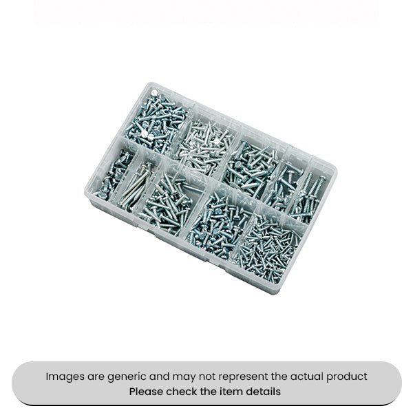 Zinc Plated Self Tapping Screws Slotted Pan Head 4-10 Assorted Box 700pcs