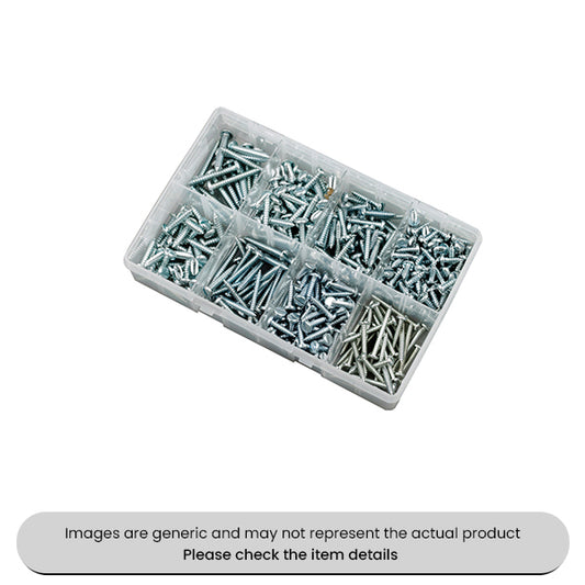 Zinc Plated Self Tapping Screws Slotted Pan Head 8-12 Assorted Box 330pcs