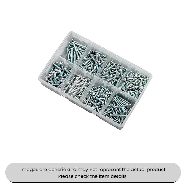 Zinc Plated Self Tapping Screws PZD Pan Head 8-12 Assorted Box 330pcs