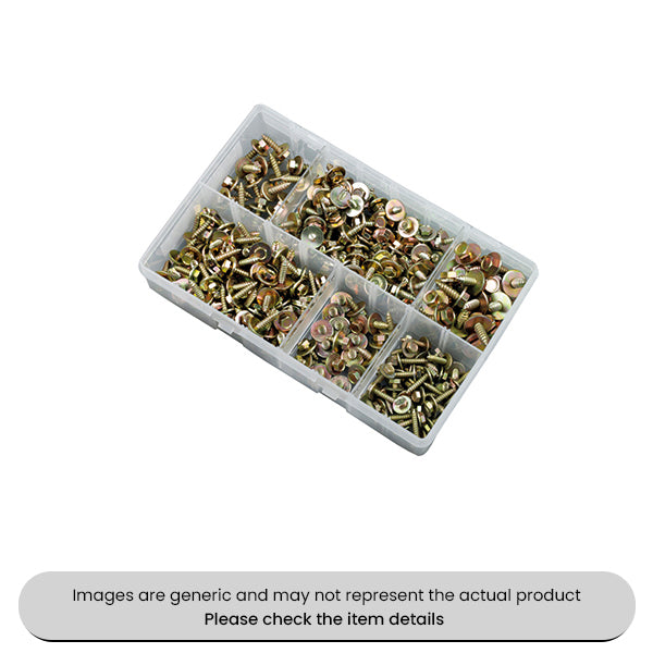 Acme Screws Hexagon Head 8-14 With Captive Washers Assorted Box 255pcs
