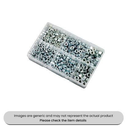 Zinc Plated Steel Nuts & Nylon Insert Locking Nuts UNC Assorted Box 300pcs