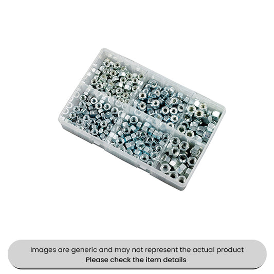 Zinc Plated Steel Nuts & Nylon Insert Locking Nuts UNC Assorted Box 300pcs