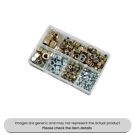 Zinc Plated Nylon Insert Locking Nuts P Type Metric Assorted Box 220pcs