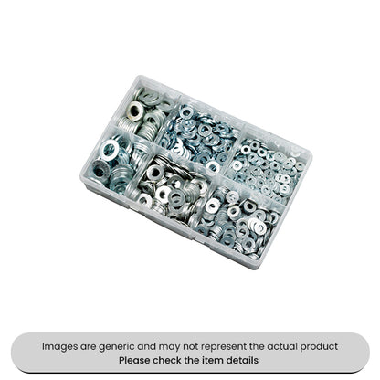 Zinc Plated Flat O Rings Washers Form A Metric 5MM-16MM Assorted Box 800pcs