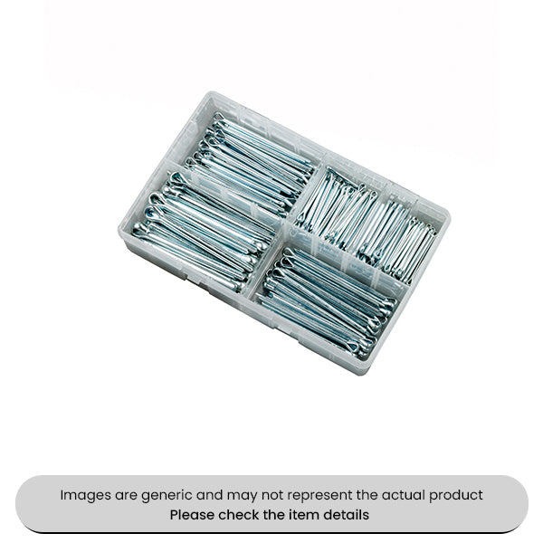 Zinc Plated Split Cotter Pins Imperial Commercial Sizes Assorted Box 220pcs