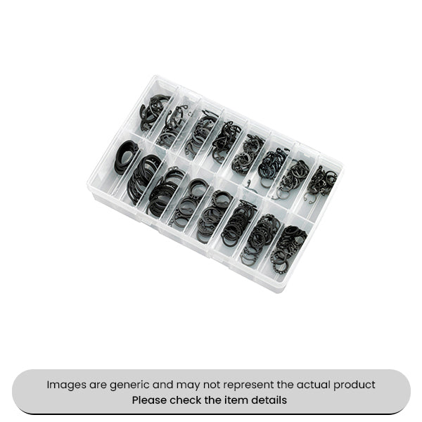 Circlips Pins, Clips & Rivets Internal & External Assorted Box 280pcs