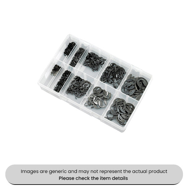 E Retainers Pins, Clips & Rivets Assorted Box 800pcs