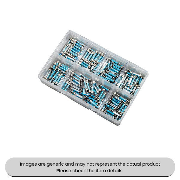Glass Auto Fuses 2, 5, 10, 15, 25, 35, 50AMP Assorted Box 185pcs