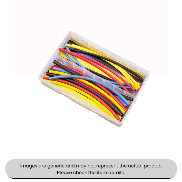 Heat Shrink Tubing 200 MM Lengths Black, Blue, Red, Yellow Assorted Box 30pcs
