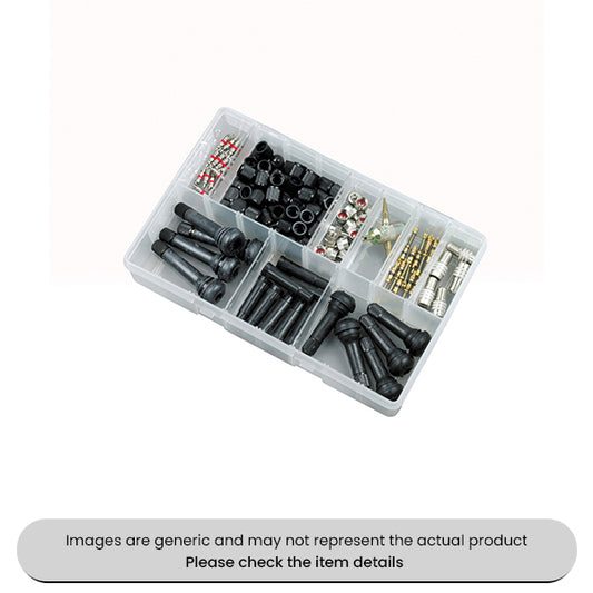 Short & Long Metal Plastic Tyre Valves Cores & Accessories Assorted Box 115pcs