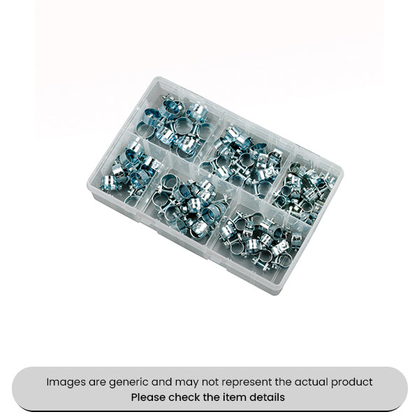 Zinc Plated Mini Hose Clips Assorted Box 80pcs
