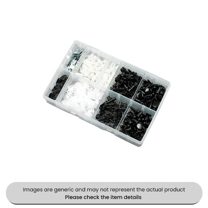 Nylon/Metal Body Clips & Trim Fixings Pad & Rivet Pipe Assorted Box 310pcs