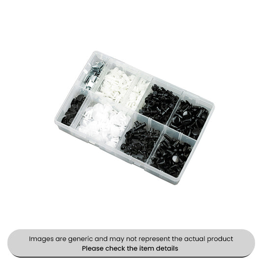 Nylon/Metal Body Clips & Trim Fixings Pad & Rivet Pipe Assorted Box 310pcs