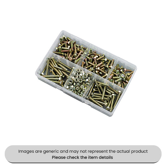 M6 Fasteners 16MM-50MM HT Setscrews and Steel Nuts Assorted Box 295pcs