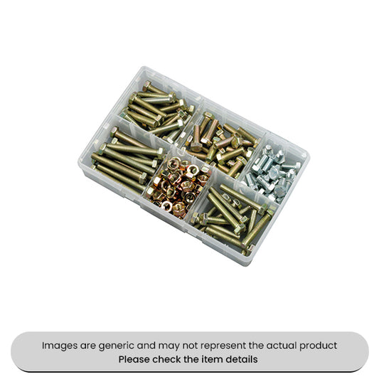 M8 Fasteners 16MM-60MM HT Setscrews and Steel Nuts Assorted Box 154pcs
