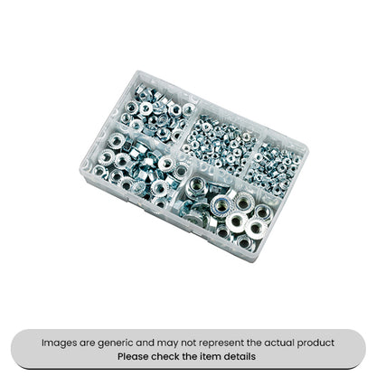 Zinc Plated Serrated Flange Nuts Metric M5-M12 Assorted Box 225pcs