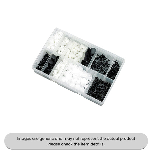 Nylon Interior Trim Clips Black & Natural Assorted Box 280pcs
