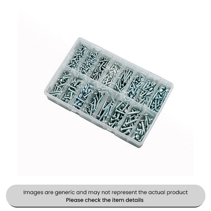 Zinc Plated Self Tapping Screws Slotted Pan Head 4-14 Assorted Box 500pcs