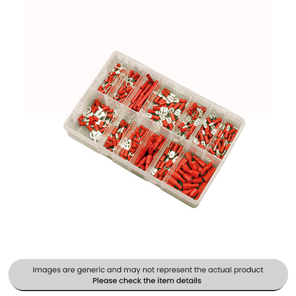 Insulated Terminals Red Female Spades and Male Blades Assorted Box 260pcs