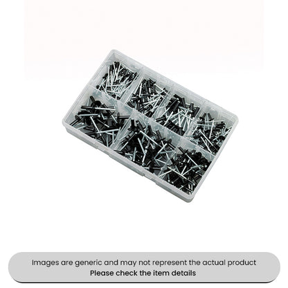 Black Anodised Aluminium Rivets Standard & Large Flange Assorted Box 210pcs