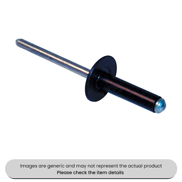 Black Anodised Aluminium Rivets Standard & Large Flange Assorted Box 210pcs