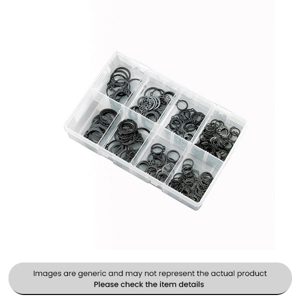 Circlips Pins, Clips & Rivets External Assorted Box 250pcs