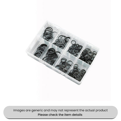 Circlips Pins, Clips & Rivets External Assorted Box 250pcs