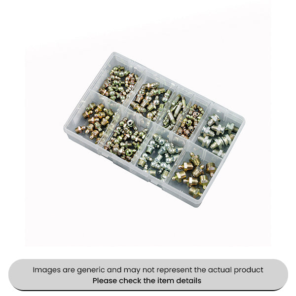 Zinc Plated Grease Nipples Imperial UNF & BSP Assorted Box 121pcs