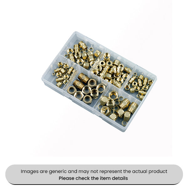 Brass Tube Couplings Metric 4-12MM Assorted Box 25pcs