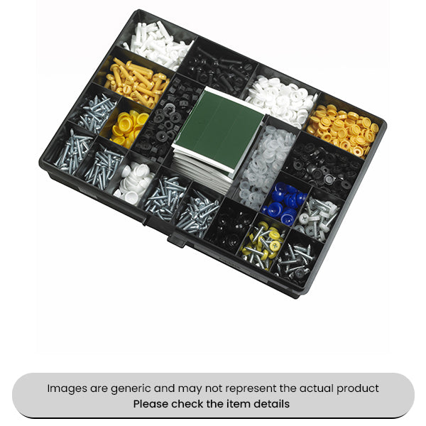 No. Plate Fixings Pads, Cap, Dome, Screws, Nuts & Bolts Assorted Box 1230pcs