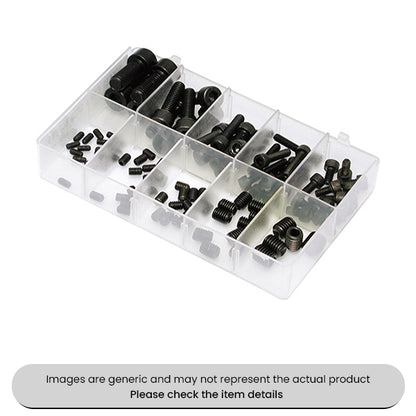 Chemical Black Mini Socket Setscrews and Socket Capscrews Assorted Box 100pcs