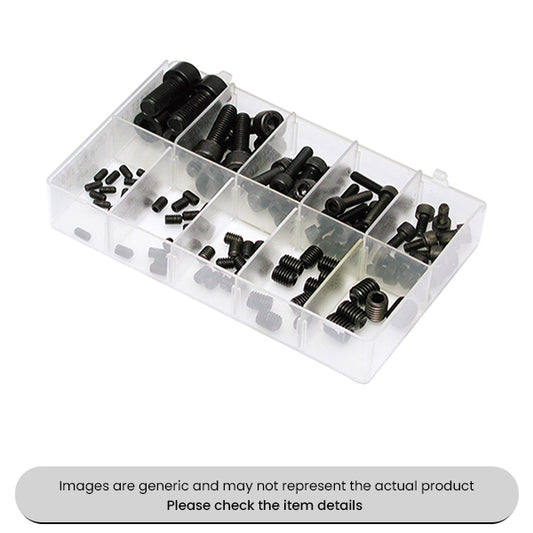 Chemical Black Mini Socket Setscrews and Socket Capscrews Assorted Box 100pcs