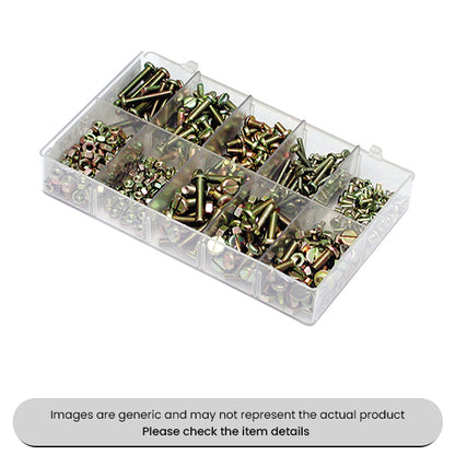 Zinc Plated Mini Machine Screws and Nuts Pan Head Assorted Box 470pcs