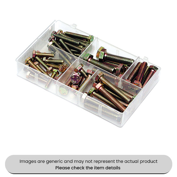 Zinc Plated Mini HT & Fasteners Setscrews Metric M6-M10 Assorted Box 56pcs
