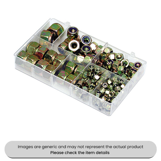 Zinc Plated Mini Nylon Insert Locking Nuts P Type Metric Assorted Box 150pcs